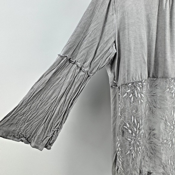 Women's Gray Lace Cardigan Size M Sheer Romantic Boho Goth Fairycore Cottagecore - Picture 5 of 8